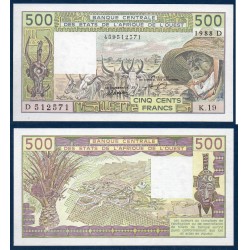 BCEAO P.405Da Mali, Neuf, Billet de 500 Francs CFA 1988 palmier