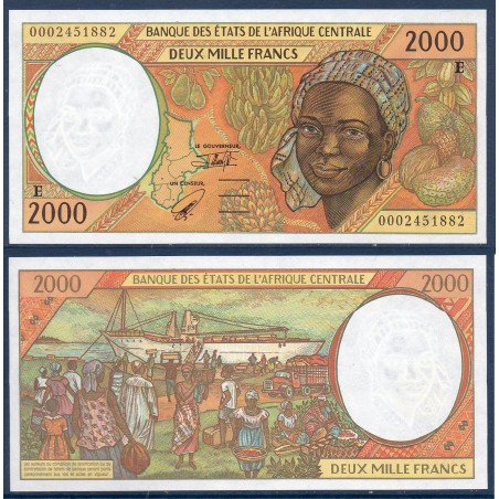 Afrique Centrale P.203Eg Cameroun, UNC Billet de 2000 Francs CFA 2000 fruit