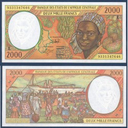 Afrique Centrale P.403La Gabon, Neuf, Billet de 2000 Francs CFA 1993 femme