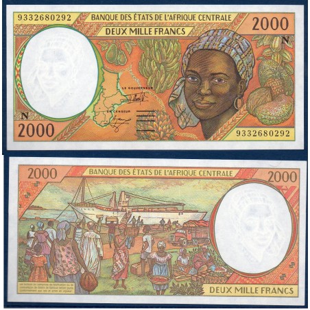 Afrique Centrale P.503Na Guinée, Neuf, Billet de 2000 Francs CFA 1993 port