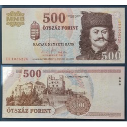 Hongrie P.196d, Sup Billet de 500 Forint 2011 Ferenc II