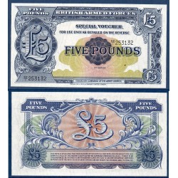 G.B. Armée P.M23, neuf Billet de 5 Pounds 1948 bleu