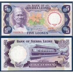 Sierra Leone P.12, Neuf, Billet de 5 leones 1980 Violet