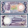 Sierra Leone P.12, Neuf, Billet de 5 leones 1980 Violet