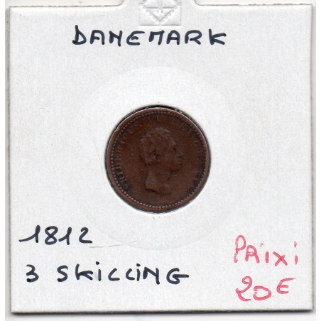 Danemark 3 skilling 1812 TTB, KM.672 Frederik VII