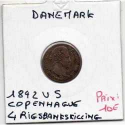 Danemark 4 Rigsbankskilling 1842 VS Copenhague TTB-, KM.721 Christian VIII