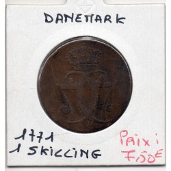 Danemark 1 skilling 1771 B+, KM.616  Christian VII