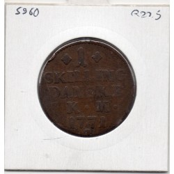 Danemark 1 skilling 1771 B+, KM.616  Christian VII