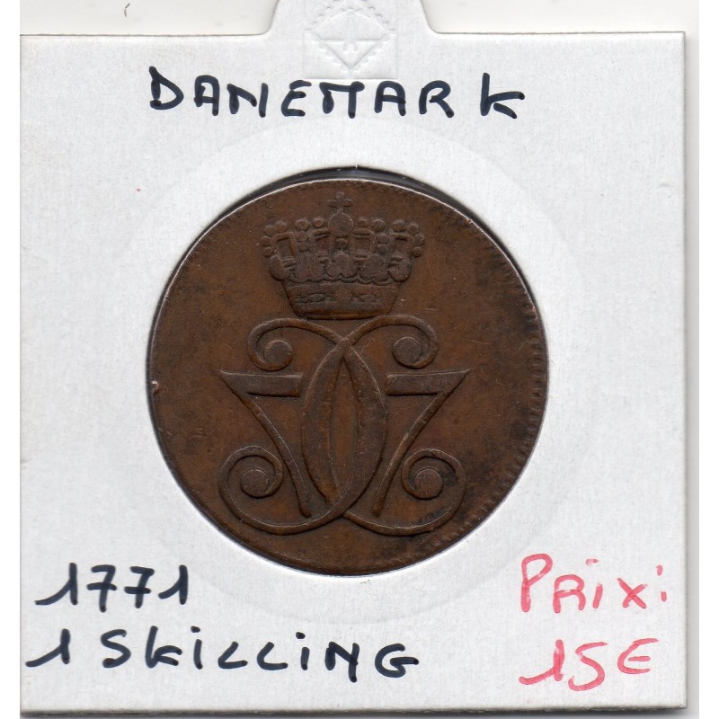 Danemark 1 skilling 1771 TB+, KM.616 Christian VII