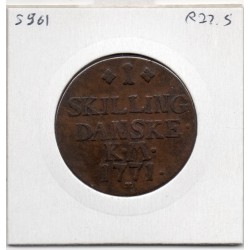 Danemark 1 skilling 1771 TB+, KM.616 Christian VII