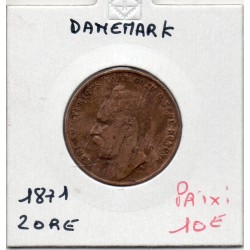 Danemark 2 ore 1871 TB+, KM.706 Carl XV