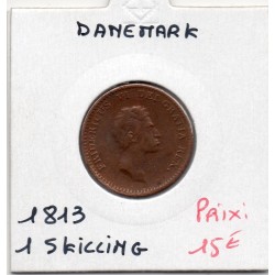 Danemark 1 skilling 1813 TTB, KM.680 frederic VII