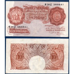 Grande Bretagne P.368b TTB billet 10 shillings 1949-1955 rouge