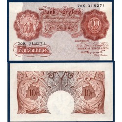 Grande Bretagne P.368a sup billet de 10 shillings 1948-1949 rouge