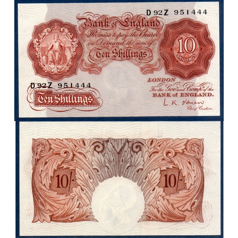 Grande Bretagne P.368c Neuf billet de 10 shillings 1960-1966 rouge