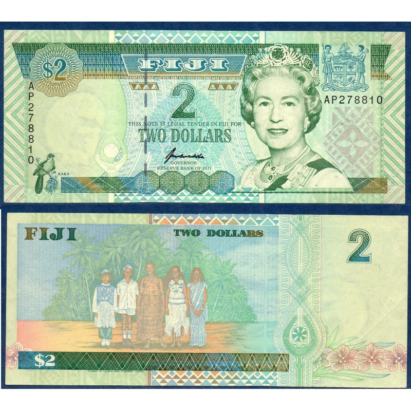 Fidji P.96b, TTB Billet de 2 Dollars 1996 groupes culturels