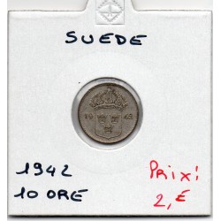 Suède 10 Ore 1942 Sup, KM 780 pièce de monnaie