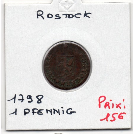 Rostock 1 pfennig 1798 TTB KM 132 pièce de monnaie