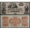 Etats Confédérés Louisiane Canal Bank of New Orleans, Billet de banque de 20 dollars