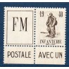 Timbre Franchise Militaire Yvert 10A Infanterie