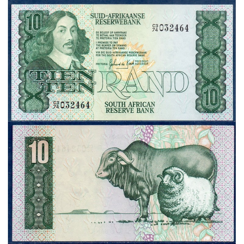 Afrique du sud P.120b, Spl, Billet de 10 rand 1978-1993 Taureau