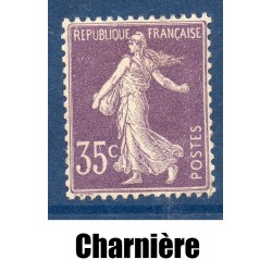 Timbre France Yvert No 136 semeuse fond plein 35c violet neuf * avec charnière