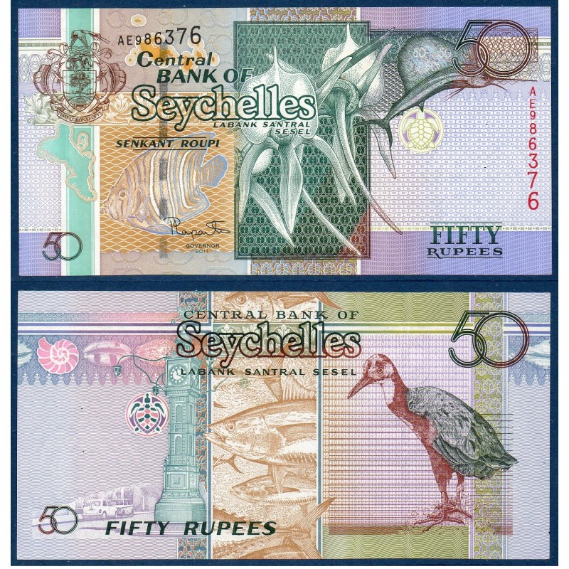 Seychelles P.43, Spl, Billet de 50 Rupees 2011 Thon