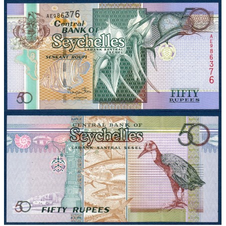 Seychelles P.43, Spl, Billet de 50 Rupees 2011 Thon