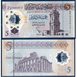 Libye P.86, Neuf, Billet de 5 dinars 2021 Polymère