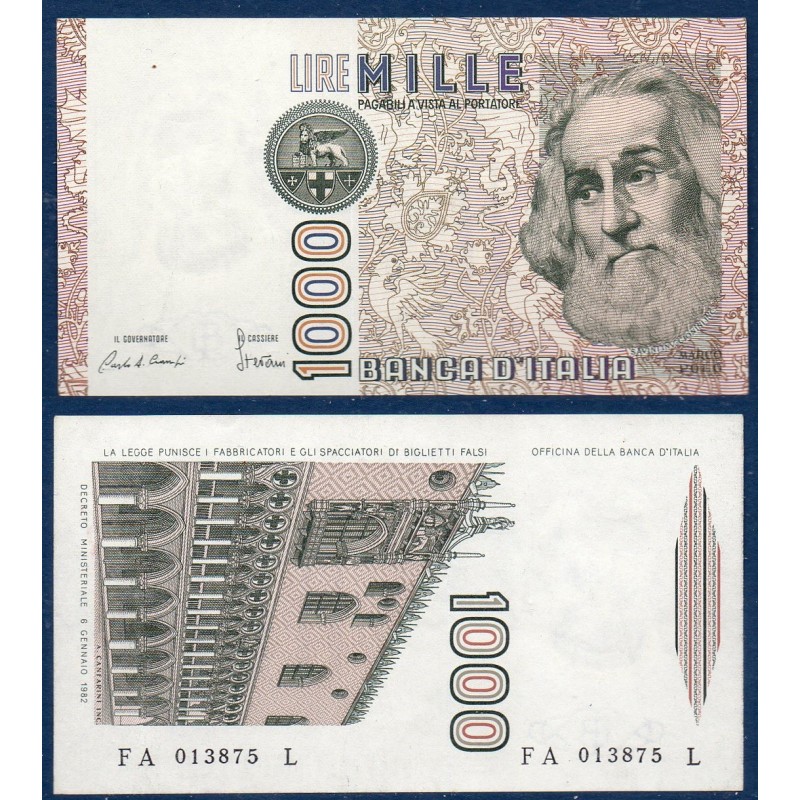 Italie P.109a, Spl Billet de 1000 Lire 1982 Marco Polo