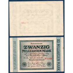 Allemagne P.118a, Sup Billet de 20 milliard Mark 1923 Etoile