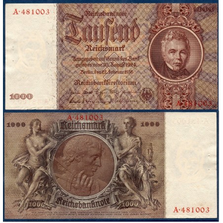 Allemagne P.184, Spl Billet de 1000 reichsmark 1936 Schinkel