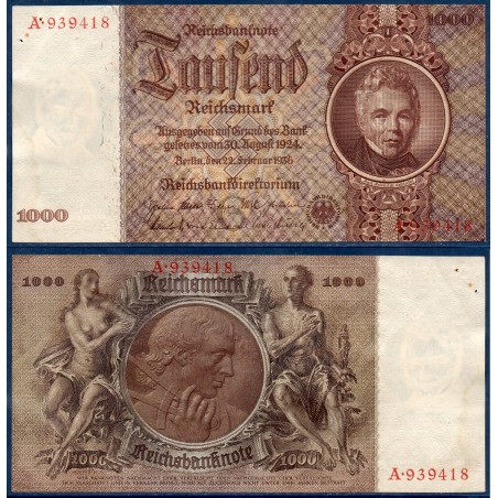 Allemagne P.184, Sup+ Billet de 1000 Reichsmark 1936 Schinkel