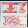 Ghana P.19c, Spl, Billet de 5 cédis 1982 bûcheronnage