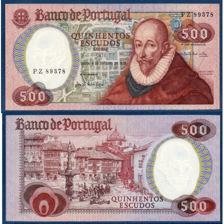 Portugal P.177a, TTB, Billet de 500 Escudos 1979 Sanches