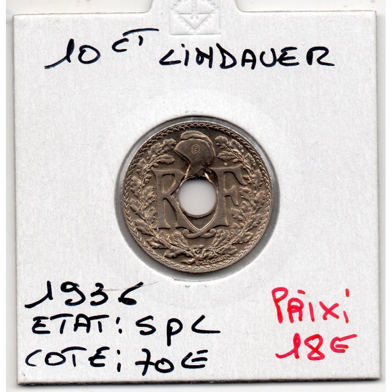 Pièce de 10 centimes Lindauer - 1936 - Spl - F.138/23