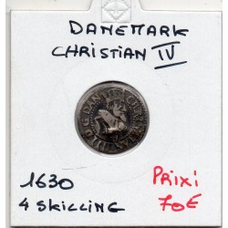 Danemark 4 skilling 1630 TTB, KM.121 Christian IV