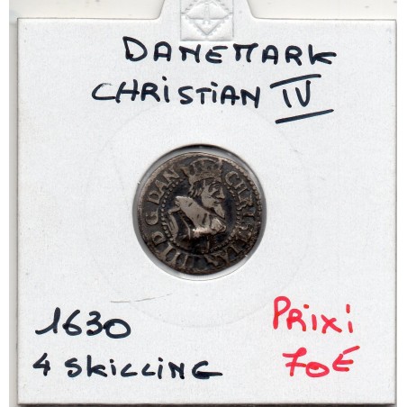 Danemark 4 skilling 1630 TTB, KM.121 Christian IV