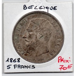 Belgique 5 Francs 1868 Spl/FDC, KM 24 pièce de monnaie