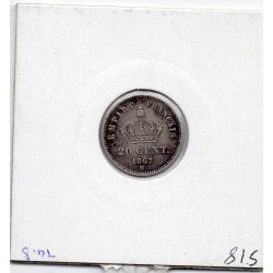 20 centimes Napoléon III tête laurée 1867 BB Strasbourg TTB, France pièce de monnaie