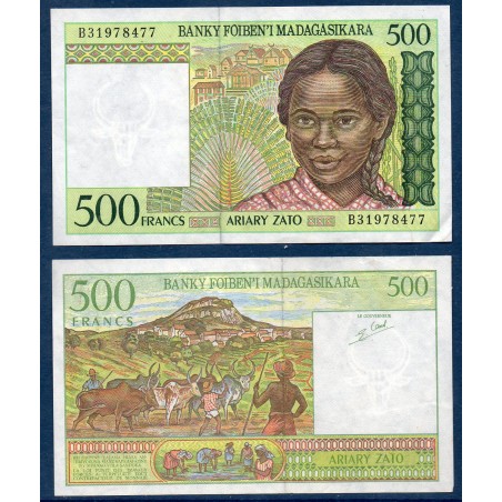 Madagascar Pick N°75b, TTB Billet de banque de 500 Francs : 100 Ariary 1995