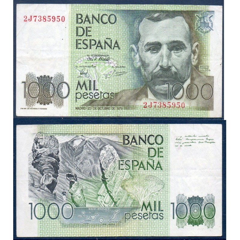 Espagne P.158, TTB Billet de 1000 pesetas 1979 Benito Galdos