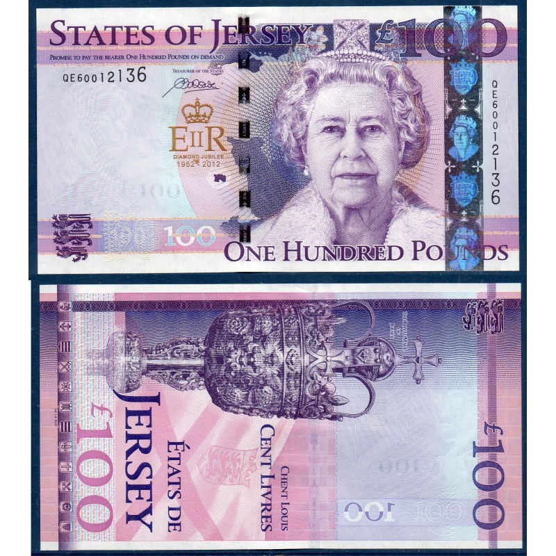 Jersey P.37, Neuf Billet de 100 livres pounds 2012 Jubilée