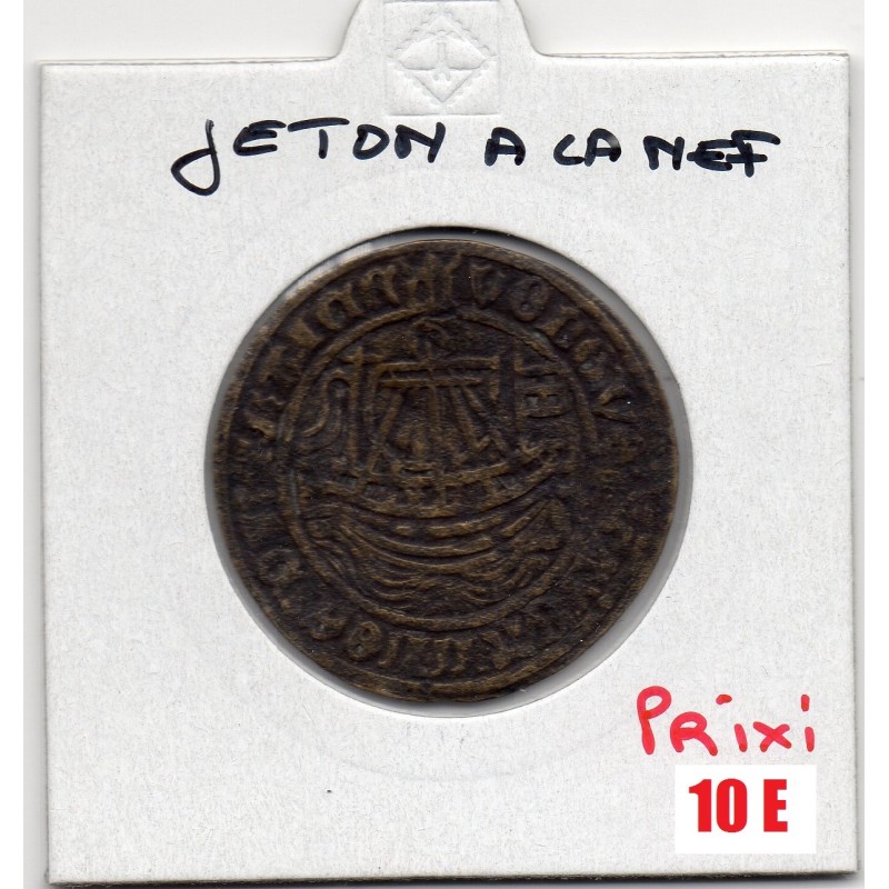 Jeton de nuremberg de compte à la nef laiton, 16eme siecle