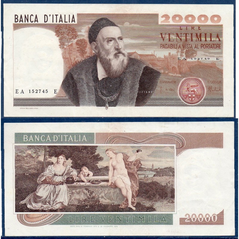 Italie P.104, Sup Billet de 20000 Lire 1975 Tiziano VEcellio