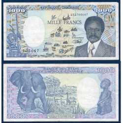 Gabon P.10b, TTB, Billet de 1000 Francs 1986 Elephant