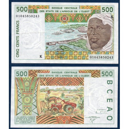 BCEAO P.710Kl Senegal, TTB, Billet de 500 Francs CFA 2001 tracteur