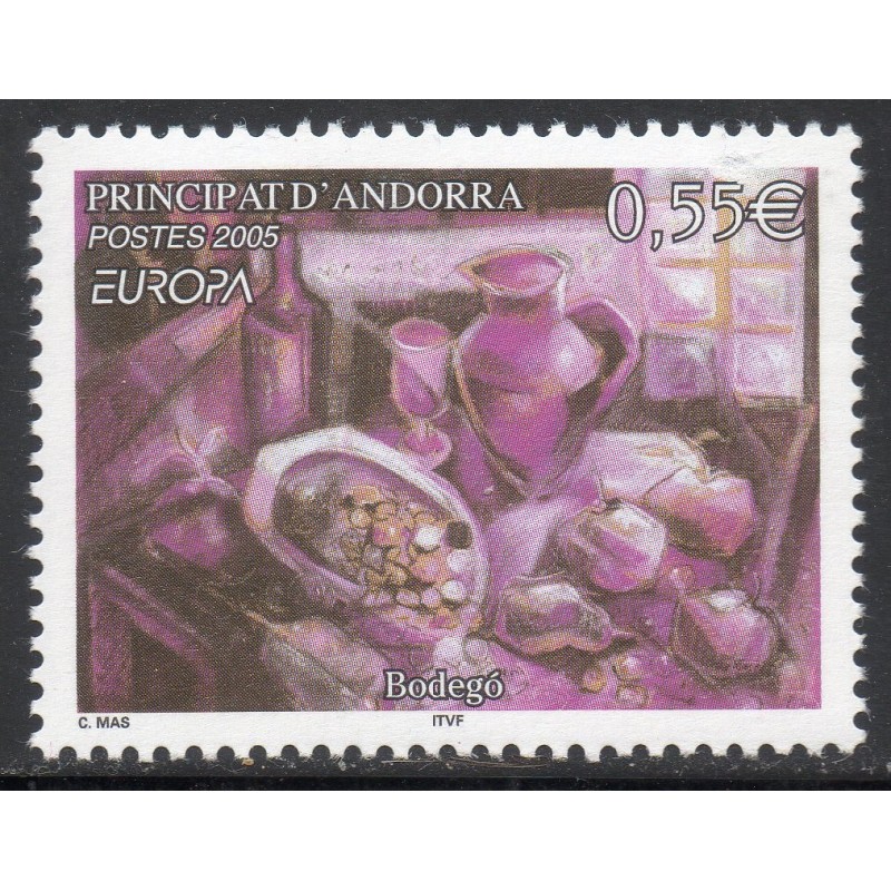 Timbres Andorre Yvert No 608 Europa Gastronomie neuf ** 2005