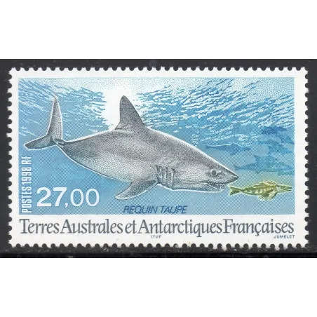 Timbre TAAF Yvert No 228 Requin Taupe neuf ** 1998