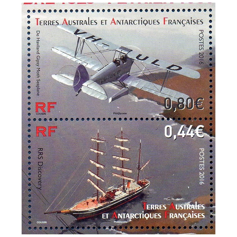 Timbre TAAF Yvert No 781-782 Survols des iles Kerguelen neuf ** 2016